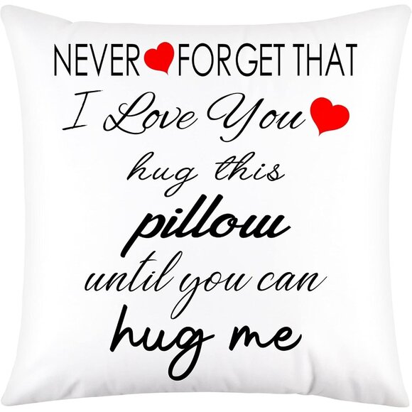 🆕 Decorative Throw Pillow Covers Wife I Love You Valentines Day Long Distance - Picture 1 of 7